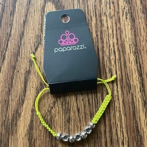 Paparazzi green bracelet with silver beads